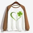 thumbnail image 4 of St. Patrick's Day Shirts for Women Crew Neck Casual Long Sleeve Patchwork Funny Printed Pullover Tops Sweatshirts(Khaki,XXXL), 4 of 5