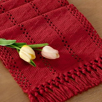 Boho Table Runner For Thanksgiving & Fall – 72 Inch Cotton Linen Farmhouse Decor For Dining Table