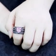 thumbnail image 5 of IP Black(Ion Plating) Stainless Steel Ring with Top Grade Crystal in Light Rose for Women Light Rose Stone Color Style TK3686 Size 10, 5 of 5
