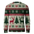 thumbnail image 5 of Dwelliawo Mens Christmas Sweaters Casual Long Sleeve Ribbed Sweater Knitted Christmas Print Snowflake Xmas Sweaters Thick Fall Winter Pullover Sweaters Clearance Dark Green 4XL, 5 of 6