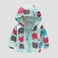 thumbnail image 4 of ATOGUTA Boys' Winter Coat Cute Print Zip Jacket Hooded Trench Lightweight Kids Coats Windbreaker Casual Outerwear Mint Green, Size 2T-7, 4 of 4
