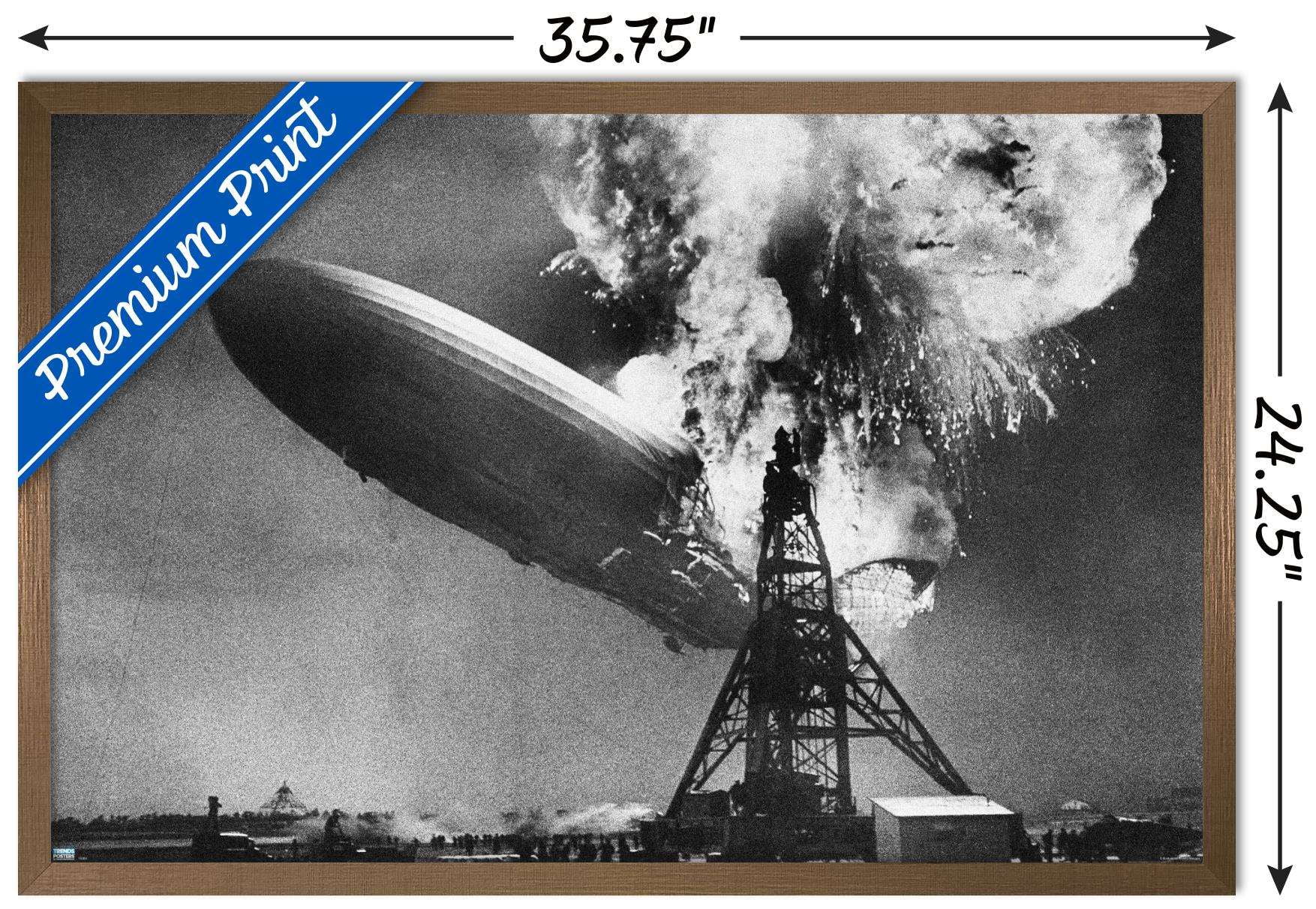 The Hindenburg Disaster Wall Poster, 22.375" x 34", Framed