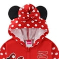 thumbnail image 2 of Hello Disney Minnie Mouse Zip Up Hoodie with Bow and Ears (Girls), Sizes 2T-7, 2 of 5
