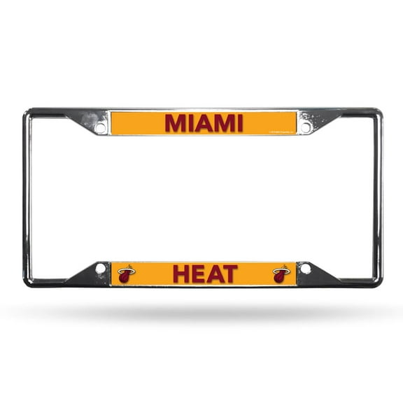 Miami Basketball Heat Lightweight Chrome Metal License Plate Frame