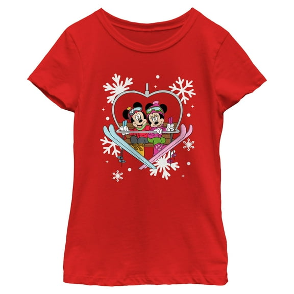 Girls Mickey & Friends Christmas and Winter Love T Shirt