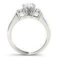 thumbnail image 2 of Eloya Jewel Pear Cut 2.02 Ct Moissanite Ring - Luxurious Three Stone Style - Crafted in 14K White Gold Plated Vintage Filigree Design - Exquisite Engagement and Wedding Rings for Women's, 2 of 2