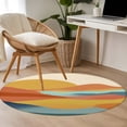 thumbnail image 6 of Abstract Mountain Round Rug 4ft Washable Circle Entryway Rugs Non Slip Boho Modern Minimalist Landscape Area Rug Indoor Floor Carpet for Bedroom Kitchen Living Room Home Office Dining Room Nursery, 6 of 9