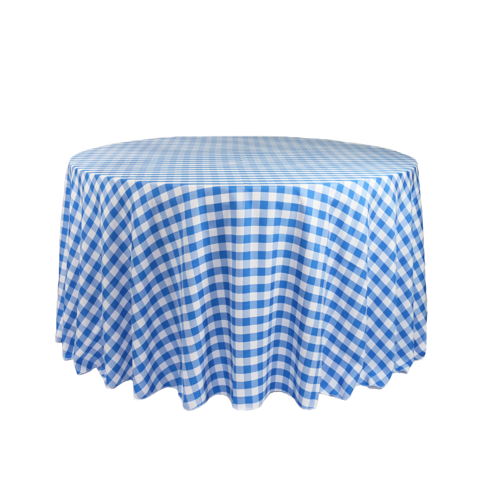 Your Chair Covers - 108 Inch Round Polyester Tablecloth Gingham Checkered Royal Blue - Walmart ...
