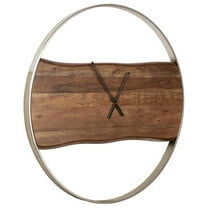Signature Design by Ashley Casual Panchali Wall Clock  Brown/Silver Finish