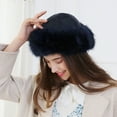 thumbnail image 3 of Visland Womens Faux Fur Hat for Winter, Classy Russian Style Suede Fluffy Warm Cap, 3 of 6
