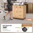 thumbnail image 2 of Gurkitsy Archivero Organizador, Mueble para Impresora, Archivador Dom&eacute;stico con Cerraduras, Ruedas y Estantes de Almacenamiento Abiertos, Archivador de 3 Cajones para Hogar, Oficina, Estudi, 2 of 8