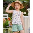thumbnail image 5 of Arshiner Toddler Girls Summer Outfit Sleeveless Ruffle Top and Elastic Shorts Set Kids Short Set, 5 of 6