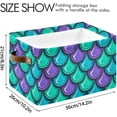 thumbnail image 4 of GZHJMY Collapsible Storage Basket Mermaid (3) Rectangular Storage Bins Baskets Toys Storage Bins with Handles for Bedroom Home Office 2PCS, 4 of 7