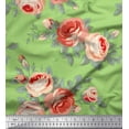 thumbnail image 1 of Soimoi Georgette Viscose Fabric Check,Leaves & Begonia Floral Print Fabric by Yard 42 Inch Wide, 1 of 1