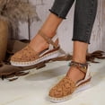 thumbnail image 5 of Norvail Closed Toe Wedge Sandals for Women Boho Lace Espadrilles Ankle Strap Buckle, Summer Beach Wedding Vacation Dress Shoes, 5 of 6