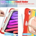 thumbnail image 5 of Case for iPad Mini 7th/6th Generation 8.3 inch 2024/2021, 360 Degree Rotating Hand Grip Shockproof Cover with Shoulder Strap, Colourful Red, 5 of 7