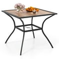 thumbnail image 1 of Gymax Patio Table for 4 People w/ Umbrella Hole Wood-Like Tabletop Metal Support Legs, 1 of 10