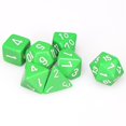 thumbnail image 2 of Chessex Polyhedral 7-Die Opaque Dice Set - Green with White, 2 of 3
