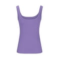 thumbnail image 6 of Rigardu tank top for women Plus Size Going Out Tops for Women Ribbed Tank Tops Sleeveless Slim Shirts Solid Color Undershirt womens tank tops Purple + 5XL, 6 of 6