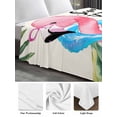 thumbnail image 6 of Summer Pink Flamingo King Size Flat Sheet, Wrinkleproof & Fadeproof Cooling Flat Bed Sheet Only, Beach Tropical Palm Leaves Breathable Soft Bedding Top Sheets 105 x 98 Inches, 6 of 8