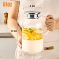thumbnail image 4 of SUMMIT Water Pitcher with Silicone Base 61oz/ 1.8L, Hot& Cold Glass Pitcher with Lid and Handle, Glass Carafe with Lid for Coffee, Juice, Lemonade and Milk (White), 4 of 6