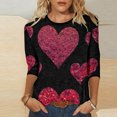 thumbnail image 1 of Aqestyerly T-Shirt Imprimé Mode pour Femmes, Manches 3/4, Col Rond, Décontracté, 1 of 5
