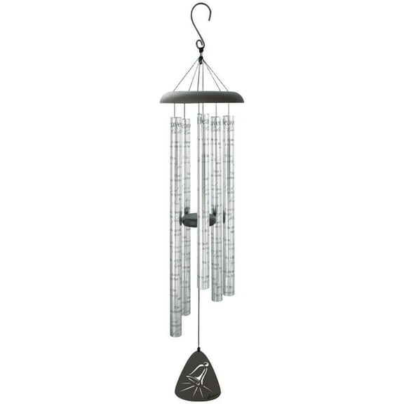 Carson 44 in. Sonnet Heavenly Bells Wind Chime,Silver