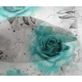 thumbnail image 4 of oneOone Viscose Chiffon Turquoise Green Fabric Leaves & Rose Watercolor Dress Material Fabric Print Fabric By The Yard 42 Inch Wide, 4 of 4