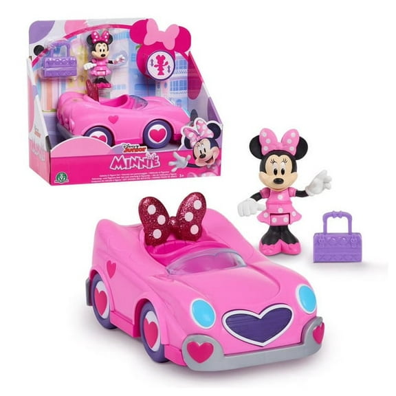 Disney Junior Minnie Mouse Vehicle & Figure Set, Car with Minnie Mouse Figure and Accessories, Minnie Mouse Vehicle & Figure Set, Car