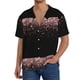 thumbnail image 1 of Fotbe Rose Gold Glitter1 Camisa Estampada de Manga Corta para Hombre, Casual de Verano, Estilo Playero, Sin Arrugas-Small, 1 of 5