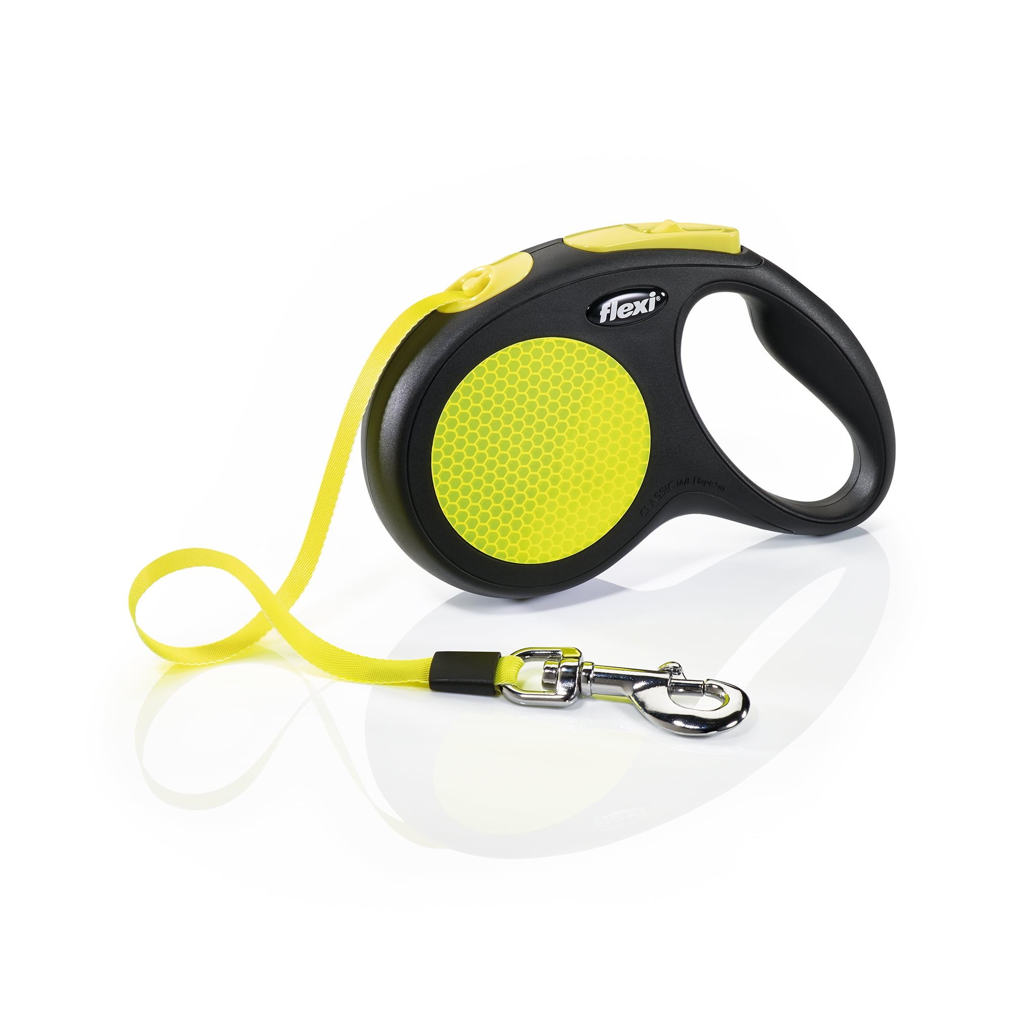 Flexi New Neon Medium Tape Retractable Dog Leash, 16 ft, Black/Neon
