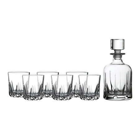 Royal Doulton 40025818 Mode Whiskey Decanter & Tumbler Set/6, Clear