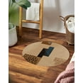 thumbnail image 4 of Beige Area Rug 7X7, Geometric Wool, Area Rugs, Hallway Living room, Round Carpet, 4 of 7