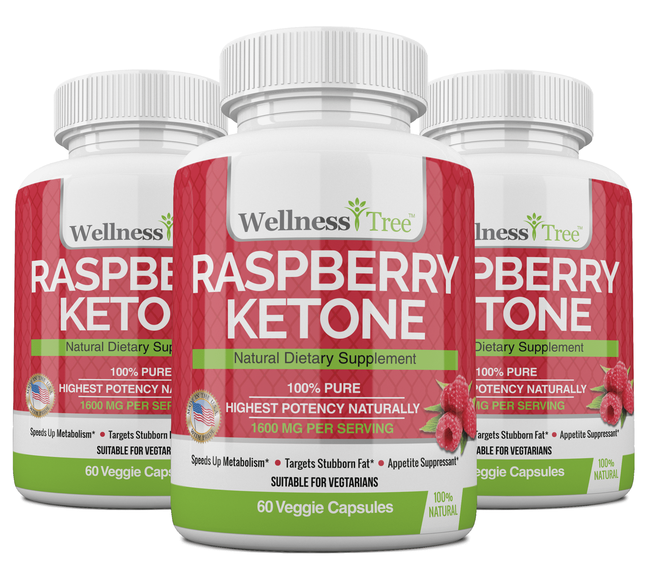 Raspberry Ketones Max Strength 1600mg - Weight Loss &amp; Appetite Suppressant - Keto Diet Pill Boost Energy &amp; Metabolism (3 Pack)