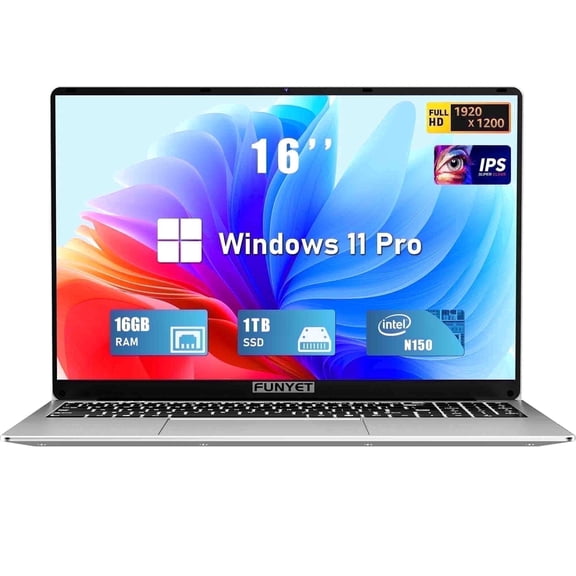 Chheart 16 inch Gaming Laptop, Laptop Computer Windows 11 Pro, 16GB RAM 1TB SSD, Intel 12th Gen N150(up to 3.6GHz), Backlit Keyboard, FHD IPS
