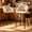 Beige, variant on 2 Pcs Cloud Bubble Back Bar Height Bar Stool, Velvet Upholstered Bar Chair, Matte Metal Legs, Ergonomic Padded Breakfast Stool with Footrest for Kitchen Island & Home Bar