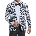 thumbnail image 1 of Blazer impreso de animales Lars Amadeus para hombres, ajuste slim, chaquetas deportivas de un botón, tamaño S, blanco oscuro, 1 of 5