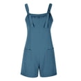 thumbnail image 4 of SHIXIAOO Combinaisons pour Femmes Été Décontracté Combinaison Short Bretelle Ajustable Salopette Jambe Grand Combishort Short avec Poches Pantalon Combinaison Combishort Confortable Combinaisons d'Été, 4 of 4