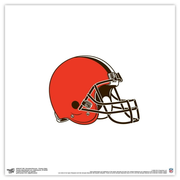 Gallery Pops NFL Cleveland Browns - Primary Mark Wall Art, Unframed Version, 12" x 12"