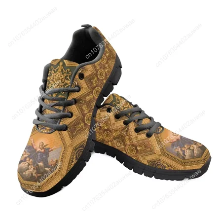 

Scarpe traspiranti per donna Sneakers piatte barocche europee Golden Star Retro calzature femminili in rete Zapatillas Mujer