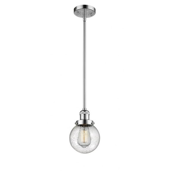 201S-PC-G204-6-Innovations Lighting-Beacon - 1 Light Mini Pendant In Industrial Style-9.5 Inches Tall and 6 Inches Wide-Polished Chrome Finish-Seedy