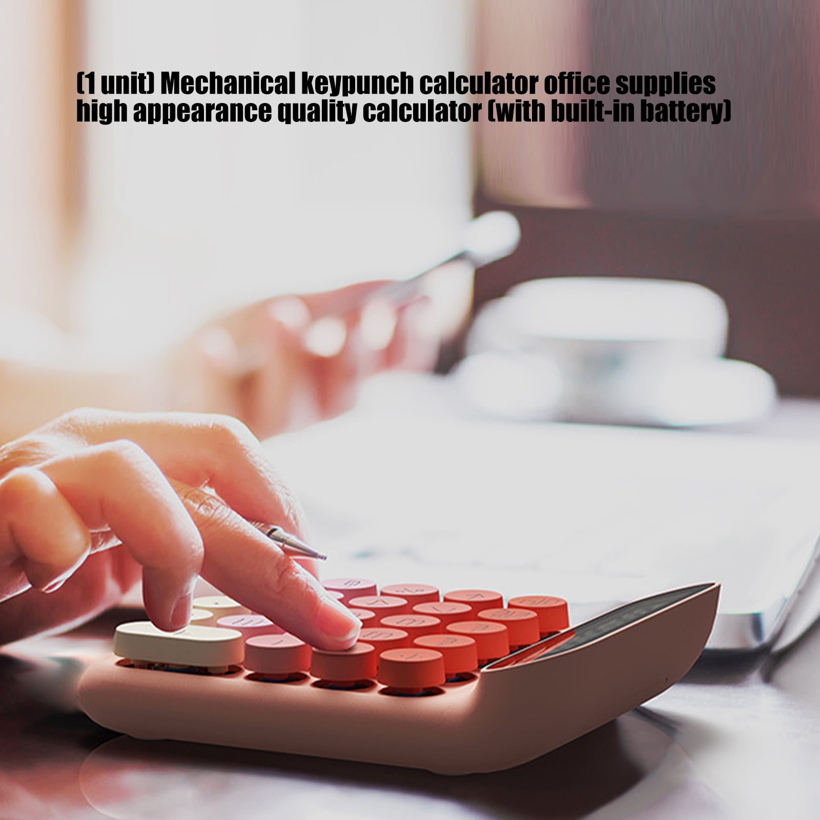 Shock Resistant Mechanical Key Calculator ABS Plastic Build Long Comfort Key Tactiles Response Clear Screen Equipment