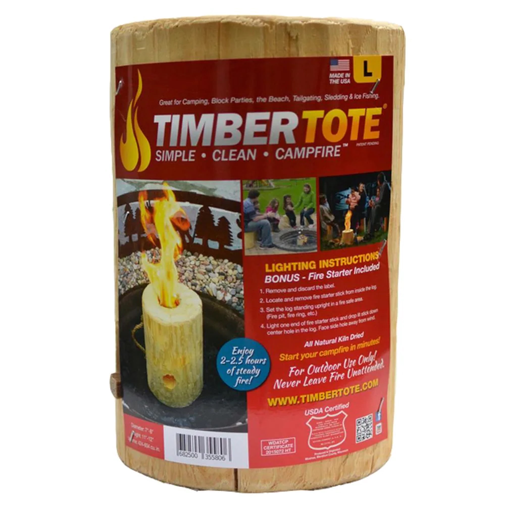 d*7様 bonfire go outside x MMF コラボ　Foot T TimberTote, Campfire Firewood Log, 12x8 Inch One Log, Brown
