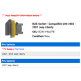 thumbnail image 2 of Bulb Socket - Compatible with 2002 - 2007 Jeep Liberty 2003 2004 2005 2006, 2 of 2