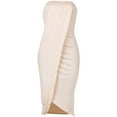 thumbnail image 3 of Womens Summer Solid Wrapped Chest One Shoulder Wave Pleated Hip Dress, 3 of 4