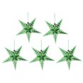 thumbnail image 1 of 5pcs 45cm Shiny Ceiling Paper Star Party Home Hanging Lampshade Decor for Wedding Birthday (Green), 1 of 6