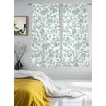 thumbnail image 4 of Spring Flower Semi Sheer Curtains 63 Inch Length 2 Panels Set, Vintage Farmhouse Turquoise Boho Leaf Sheer Kitchen Curtain Privacy Voile Window Curtain for Living Room Bedroom Rod Pocket Drapes, 4 of 7