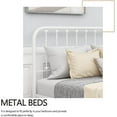 thumbnail image 4 of AUFANK Vintage Twin XL Platform Metal Bed Frame, Heavy Duty, White, 4 of 6