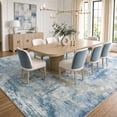 thumbnail image 3 of CHITOOMA 6'x9' Area Rugs for Living Room, Machine Washable Abstract Distressed Rugs Indoor Neutral Carpet Rugs for Bedroom Dining Room Office with Non-Slip Backing, Stain Resistant, Blue, 3 of 9