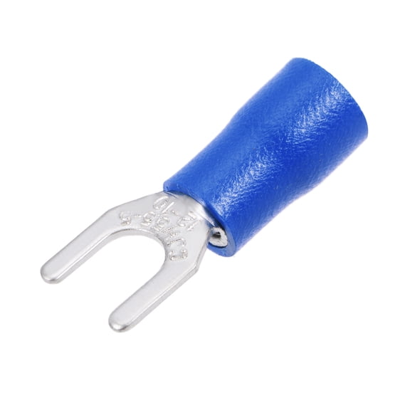 50Pcs SV5.5-5 Insulated Fork Electrical Crimp Terminal 12-10AWG Blue